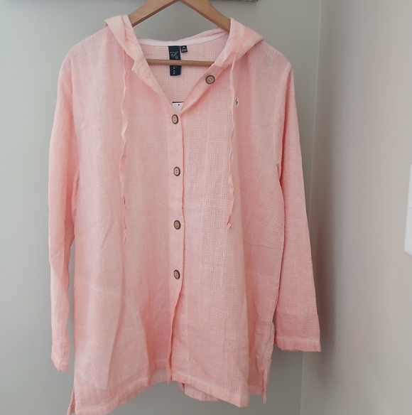 New Focus Casual Life Waffle Textured Hooded Jacket - Picture 1 of 10